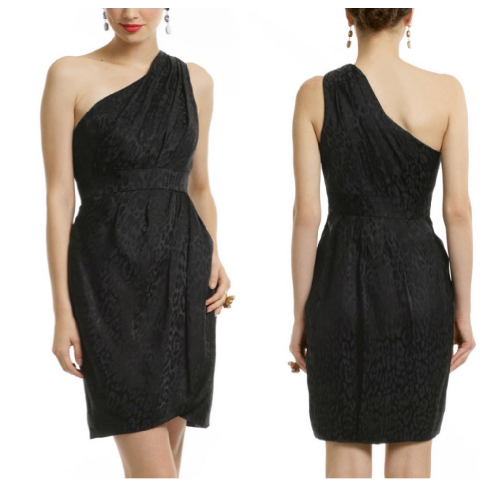 Shoshanna black one shoulder dress